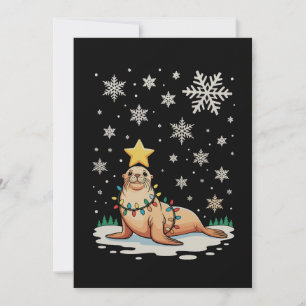 Cartes Pour Fêtes Annuelles Animaux Otaries Noël Arbre de Noël Fêtes