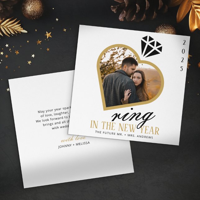 Cartes Pour Fêtes Annuelles Anneau élégant dans le Nouvel An Noël Fiançailles (Créateur téléchargé)