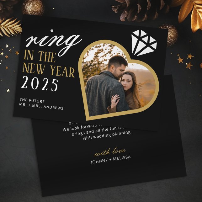 Cartes Pour Fêtes Annuelles Anneau élégant dans le Nouvel An Noël Fiançailles (Créateur téléchargé)