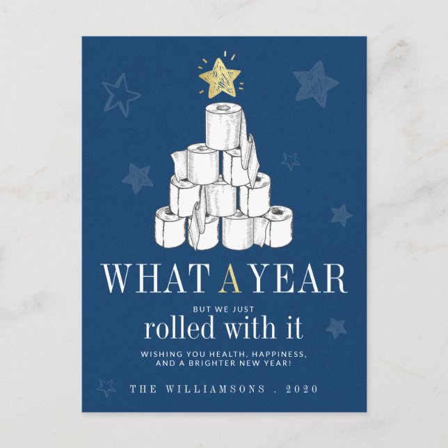 Cartes Pour Fêtes Annuelles Année amusante 2020 Arbre de Noël Papier toilette (Devant)