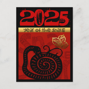 Cartes Pour Fêtes Annuelles Année chinoise 2025 Serpent mignon Anniversaire du