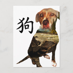 Cartes Pour Fêtes Annuelles Année chinoise du chien double exposition