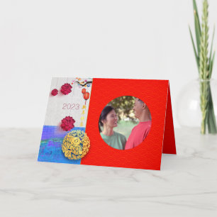 Cartes Pour Fêtes Annuelles Année chinoise du lapin 2023 Ajouter photo Famille
