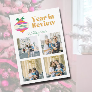 Cartes Pour Fêtes Annuelles Année d'évaluation Photo Collage Ornament tendance