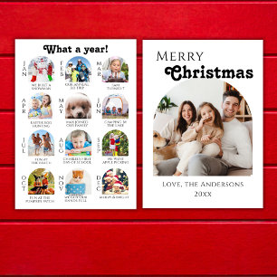 Cartes Pour Fêtes Annuelles Année d'examen Boho Arch Famille Photo Noël