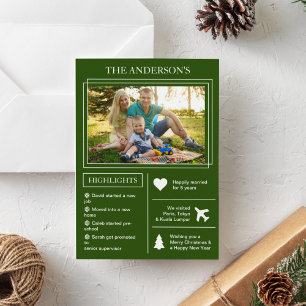 Cartes Pour Fêtes Annuelles Année d'examen   Infographie de Noël vert