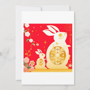 Cartes Pour Fêtes Annuelles Année du Lapin
