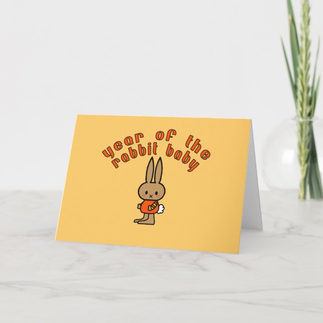 Cartes Pour Fêtes Annuelles Année du lapin Bébé Cadeaux personnalisés (Devant)
