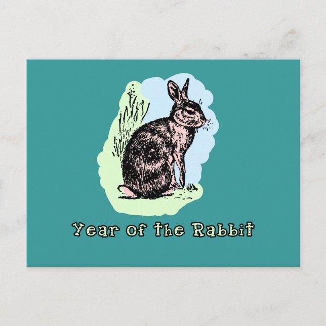 Cartes Pour Fêtes Annuelles Année du lapin Pastel Tshirt, Mug, Carte, Cadeau (Devant)