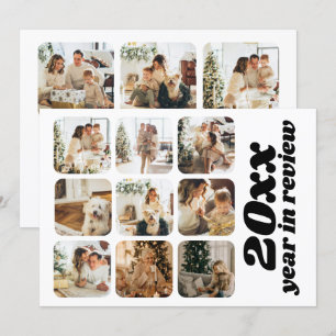 Cartes Pour Fêtes Annuelles Année en revue 12 Photo et texte Personnalisé