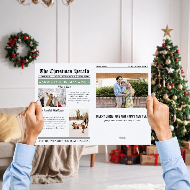 Cartes Pour Fêtes Annuelles Année en revue Journal de Noël Multiphoto (Créateur téléchargé)