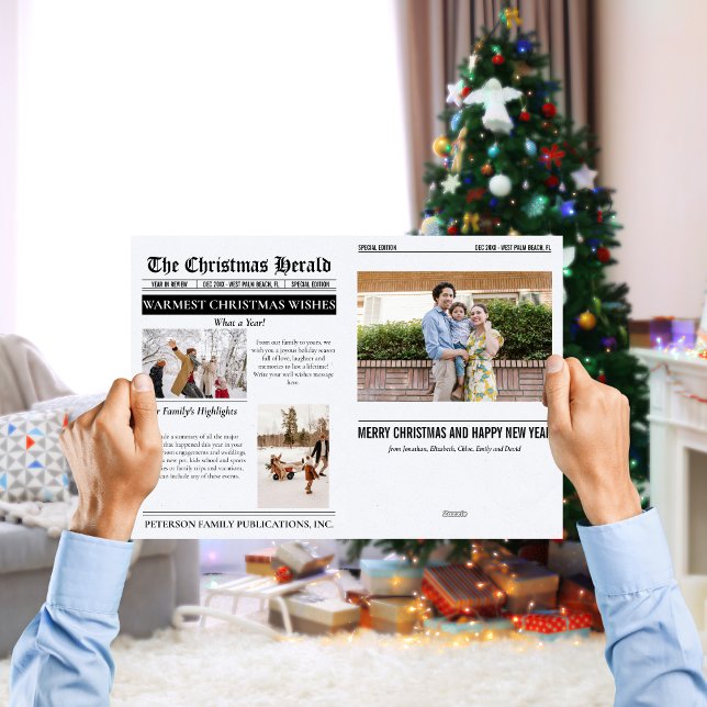 Cartes Pour Fêtes Annuelles Année en revue Journal de Noël Multiphoto (Créateur téléchargé)