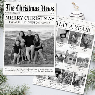 Cartes Pour Fêtes Annuelles Année en revue Journal Noël Famille Photo