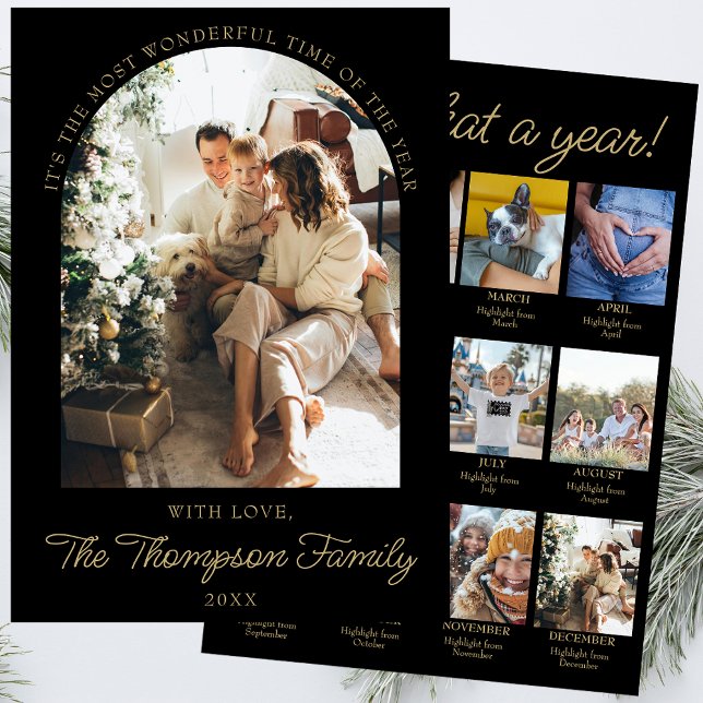 Cartes Pour Fêtes Annuelles Année En Revue Quelle Année Photo Noël Collage (Créateur téléchargé)