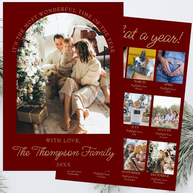 Cartes Pour Fêtes Annuelles Année En Revue Quelle Année Photo Noël Collage (Créateur téléchargé)