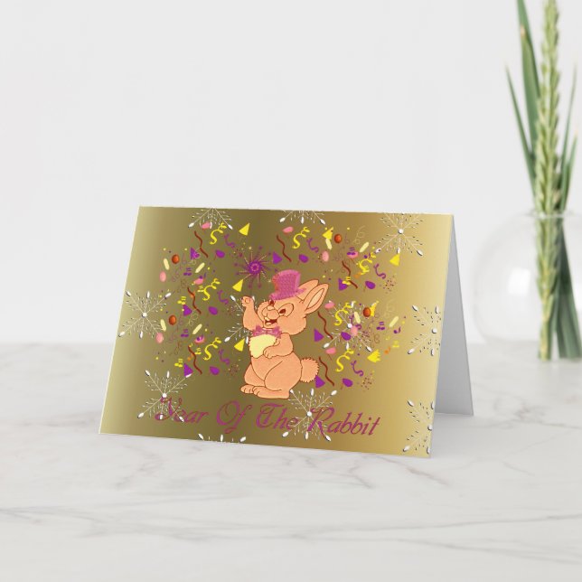 Cartes Pour Fêtes Annuelles Année heureuse de lapin (Devant)