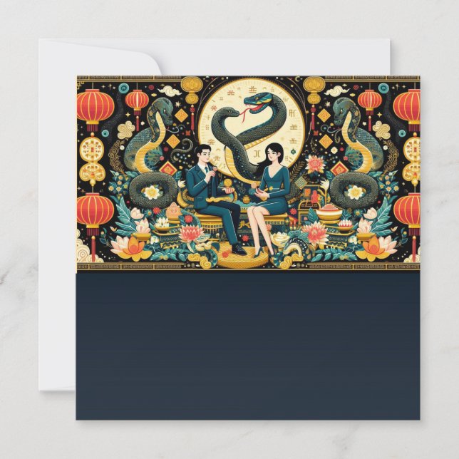 Cartes Pour Fêtes Annuelles Année lunaire du serpent 2025 ! (Devant)