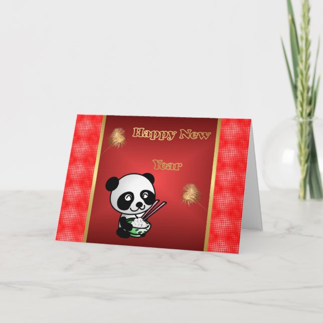 Cartes Pour Fêtes Annuelles Année vietnamienne chinoise heureuse de panda de (Devant)