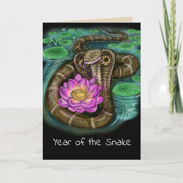 Cartes Pour Fêtes Annuelles Année zodiaque chinoise du serpent (Devant)