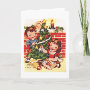 Cartes Pour Fêtes Annuelles Années 1940 Vintage Joyeux Noël