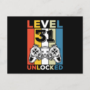 Cartes Pour Fêtes Annuelles Anniversaire 31e niveau déverrouillé 31 Jeu Vintag