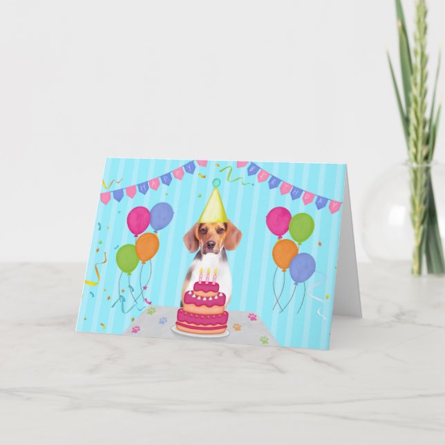 Cartes Pour Fêtes Annuelles Anniversaire beagle (Devant)