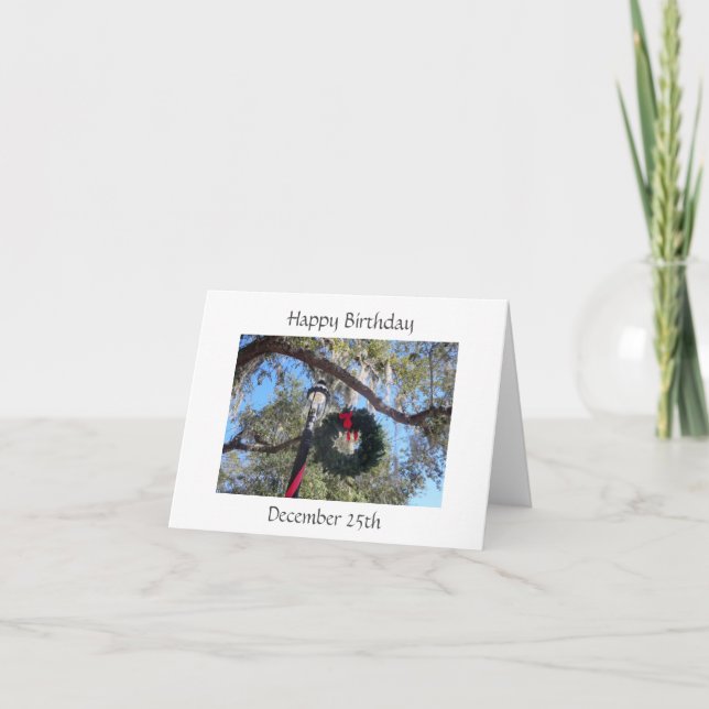 Cartes Pour Fêtes Annuelles Anniversaire Chêne de Noël (Devant)