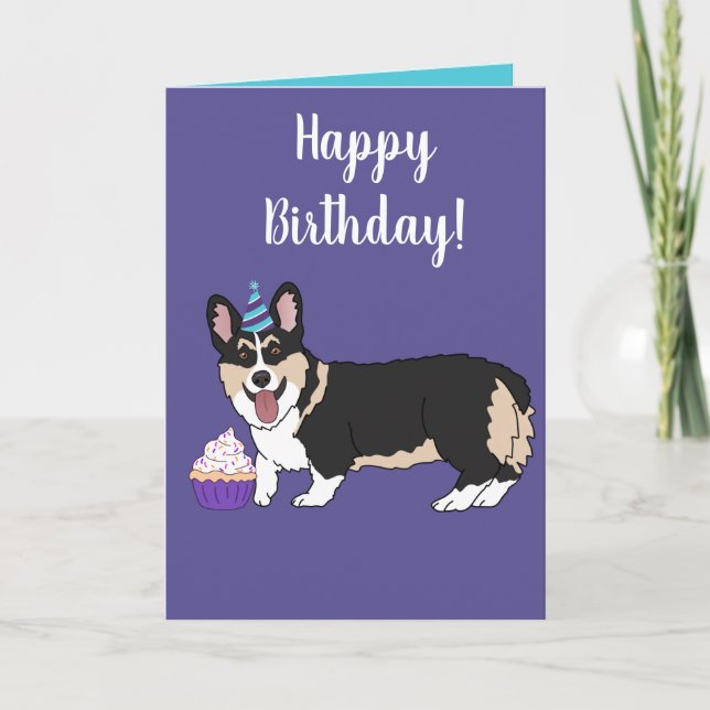 Cartes Pour Fêtes Annuelles Anniversaire Corgi (Devant)