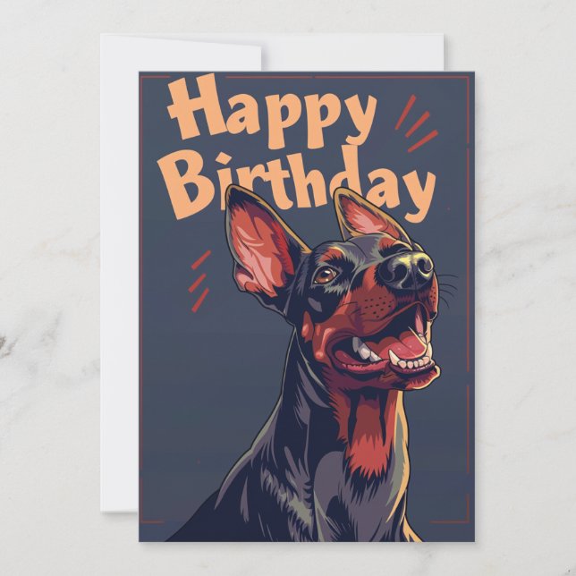 Cartes Pour Fêtes Annuelles Anniversaire de Doberman (Devant)