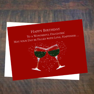 Cartes Pour Fêtes Annuelles Anniversaire de fille drôle vin 