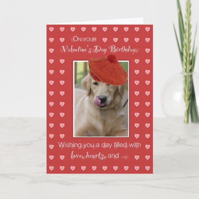 Cartes Pour Fêtes Annuelles Anniversaire de la Saint Valentin Golden Retriever (Devant)