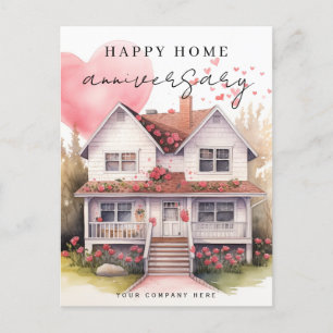 Cartes Pour Fêtes Annuelles Anniversaire de Maison Cœur Aquarelle Maison Immob