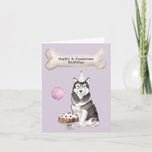 Cartes Pour Fêtes Annuelles Anniversaire de Malamute d'Alaska