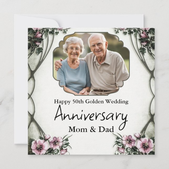 Cartes Pour Fêtes Annuelles Anniversaire de Mariage heureux personnalisé (Devant)