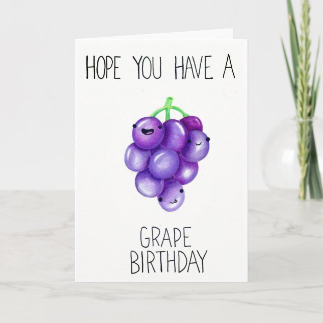 Cartes Pour Fêtes Annuelles Anniversaire des raisins (Devant)