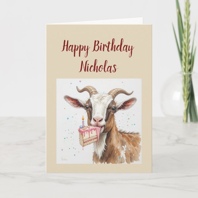 Cartes Pour Fêtes Annuelles Anniversaire drôle à Vieux Chèvre favori, humour (Devant)