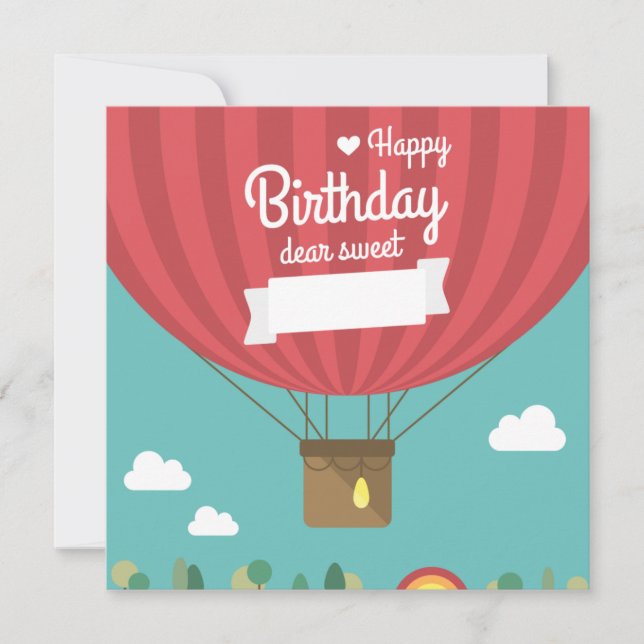 Cartes Pour Fêtes Annuelles Anniversaire du ballon à air chaud (Devant)