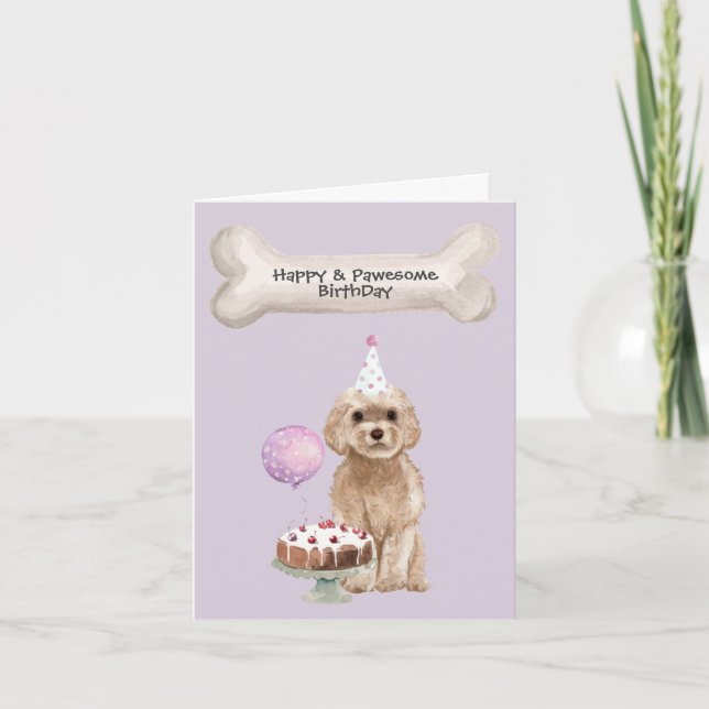 Cartes Pour Fêtes Annuelles Anniversaire du Cockapoo (Devant)