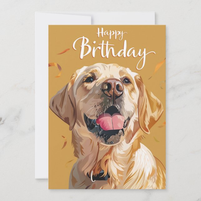 Cartes Pour Fêtes Annuelles Anniversaire du Golden Retriever (Devant)