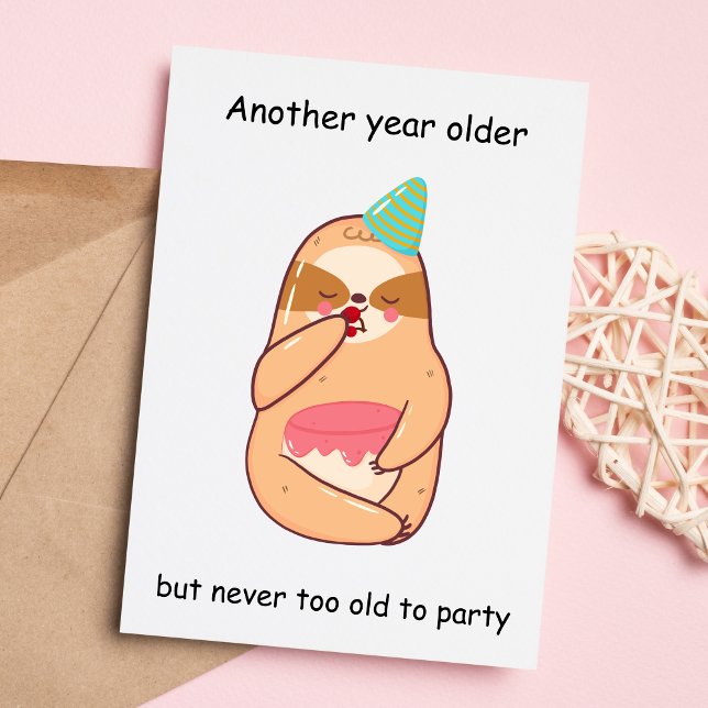 Cartes Pour Fêtes Annuelles Anniversaire du joli Sloth (Créateur téléchargé)
