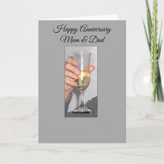 Cartes Pour Fêtes Annuelles Anniversaire Du Mariage Champagne Maman Et Papa (Devant)
