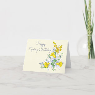 Cartes Pour Fêtes Annuelles Anniversaire du printemps avec Jonquils