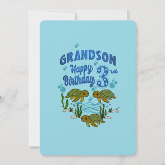 Cartes Pour Fêtes Annuelles Anniversaire d'un petit-fils de 3 ans