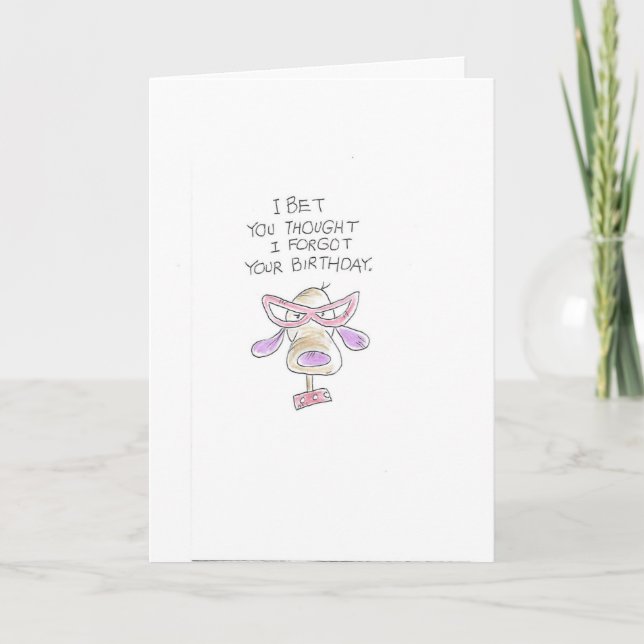 Cartes Pour Fêtes Annuelles Anniversaire en retard (Devant)