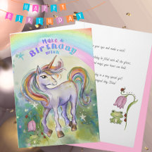 Anniversaire Fille Licorne Aquarelle Fantaisiste L