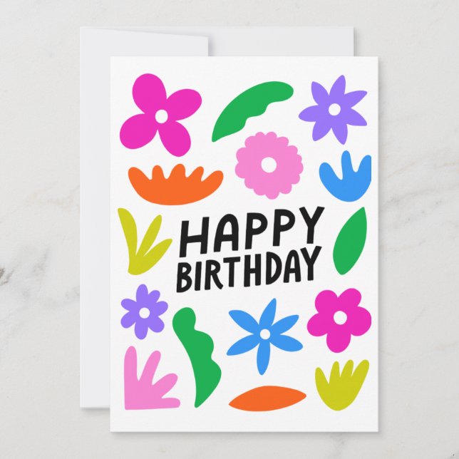 Cartes Pour Fêtes Annuelles Anniversaire Floral (Devant)