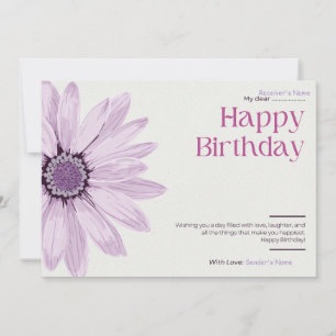 Cartes Pour Fêtes Annuelles Anniversaire Personnalisable Digital Floral