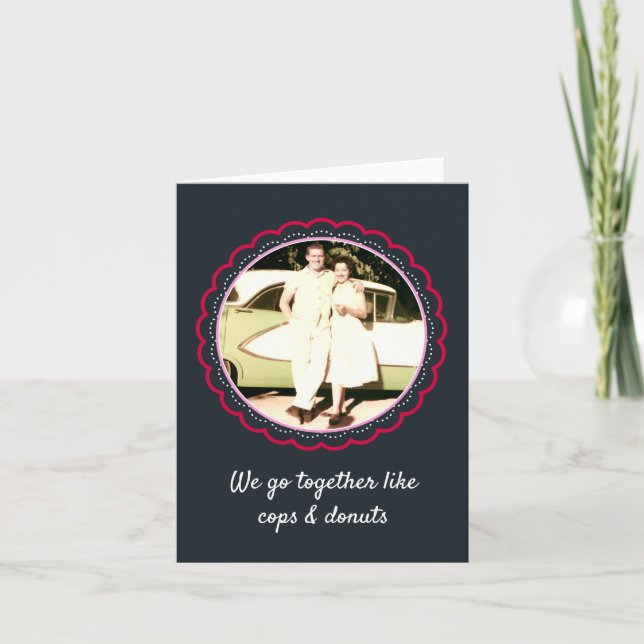 Cartes Pour Fêtes Annuelles Anniversaire Personnalisé / Cops & Donuts (Devant)