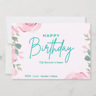 Cartes Pour Fêtes Annuelles Anniversaire Personnalisé Digital Floral