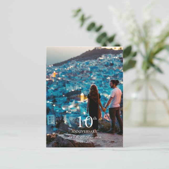 Cartes Pour Fêtes Annuelles Anniversaire personnalisé photo mariage chic polic (Debout devant)